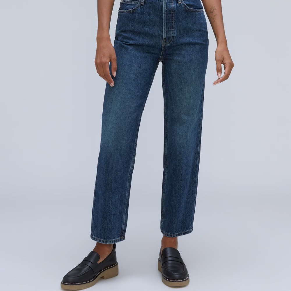 Everlane 90s Way High Jeans Indigo 29 Long Organic Cotton